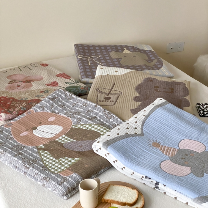 91家纺网 家纺一手货源 找家纺 麻依 2025新款软萌纱布床盖三件套（控价：229元） 组合图