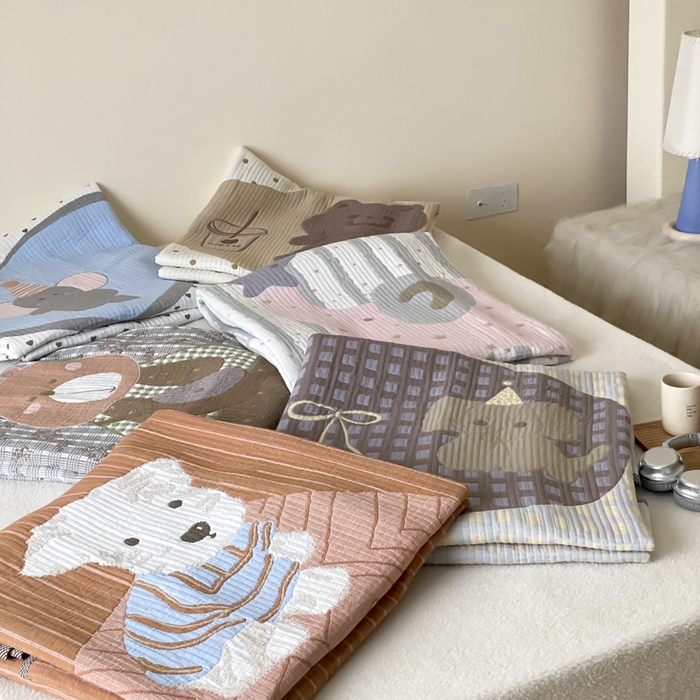 91家纺网 家纺一手货源 找家纺 麻依 2025新款软萌纱布床盖三件套（控价：229元） 组合图