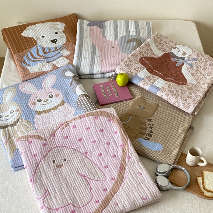 91家纺网 家纺一手货源 找家纺 麻依 2025新款软萌纱布床盖三件套（控价：229元） 组合图