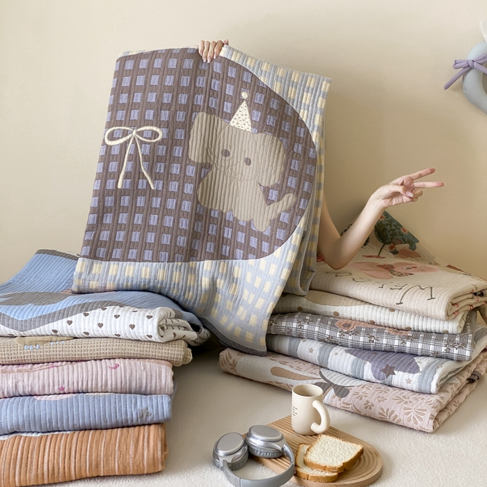 91家纺网 家纺一手货源 找家纺 麻依 2025新款软萌纱布床盖三件套（控价：229元） 组合图