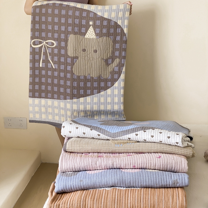 91家纺网 家纺一手货源 找家纺 麻依 2025新款软萌纱布床盖三件套（控价：229元） 组合图