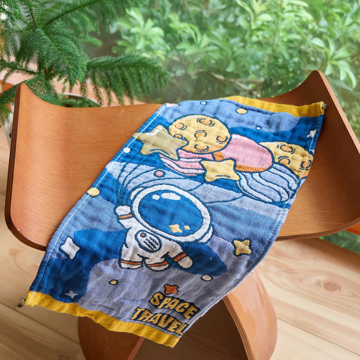 沐瑟家纺 2025新款全棉纱布儿童卡通小毛巾 宇航员 25*50cm/条