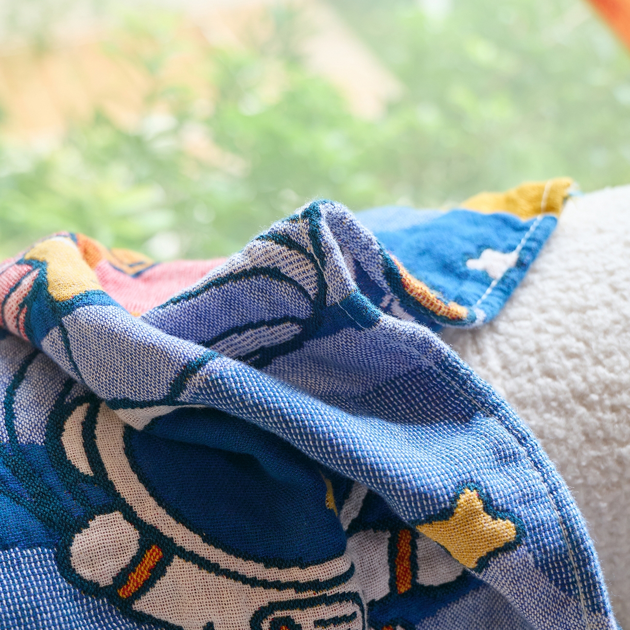 91家纺网 家纺一手货源 找家纺 沐瑟家纺 2025新款全棉纱布儿童卡通小毛巾 宇航员 25*50cm/条