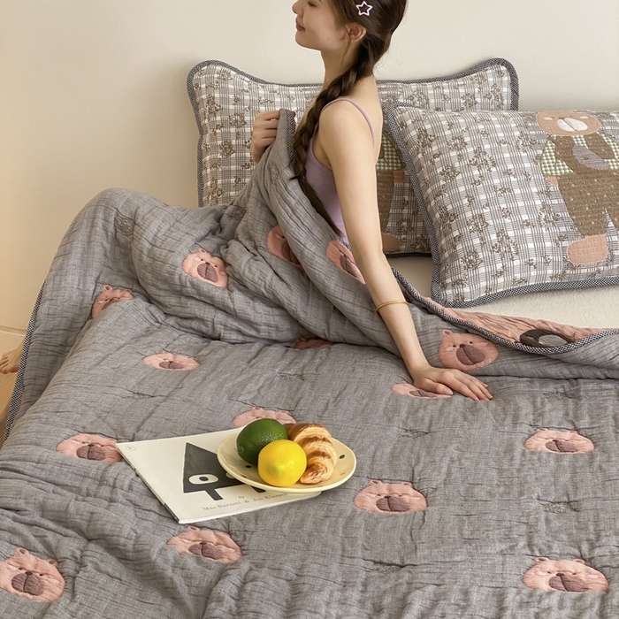 91家纺网 家纺一手货源 找家纺 （总）麻依 2025新款十层纱布软萌泡芙被被子春秋被子被芯