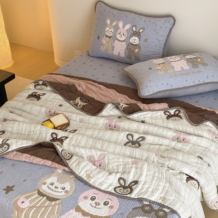 91家纺网 家纺一手货源 找家纺 麻依 2025新款十层纱布软萌泡芙被被子春秋被子被芯 伙伴拉布