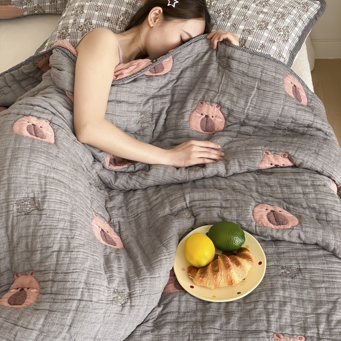 91家纺网 家纺一手货源 找家纺 （总）麻依 2025新款十层纱布软萌泡芙被被子春秋被子被芯