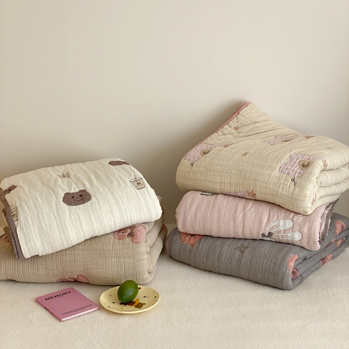 麻依 2025新款十层纱布软萌泡芙被被子春秋被子被芯 组合图