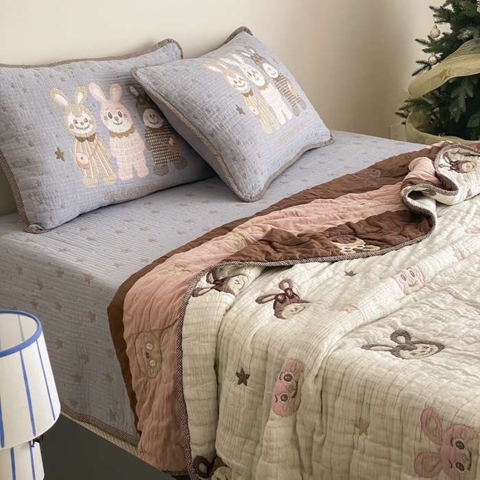 91家纺网 家纺一手货源 找家纺 麻依 2025新款十层纱布软萌泡芙被被子春秋被子被芯 伙伴拉布