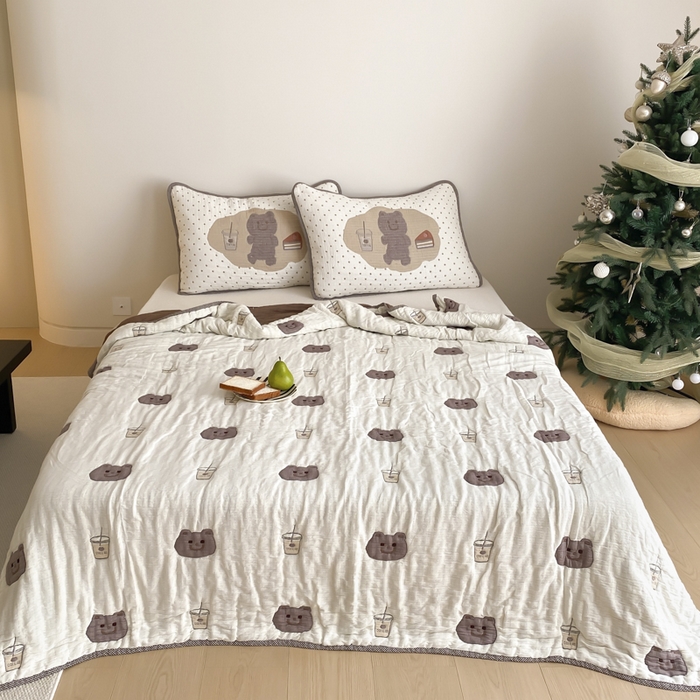 91家纺网 家纺一手货源 找家纺 （总）麻依 2025新款十层纱布软萌泡芙被被子春秋被子被芯