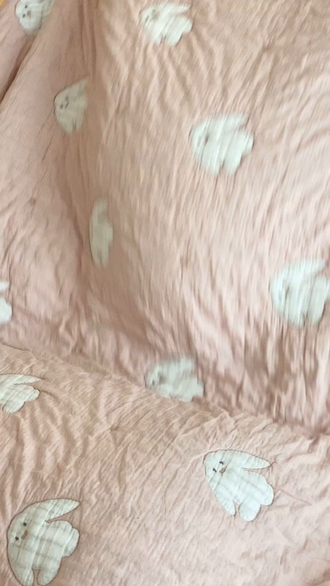 91家纺网 家纺一手货源 找家纺 麻依 2025新款十层纱布软萌泡芙被被子春秋被子被芯 新月兔