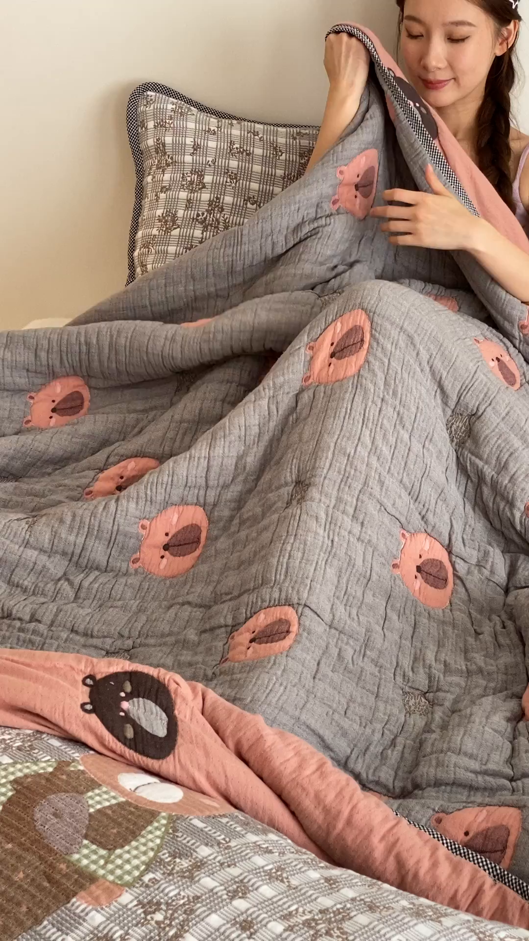 91家纺网 家纺一手货源 找家纺 （总）麻依 2025新款十层纱布软萌泡芙被被子春秋被子被芯