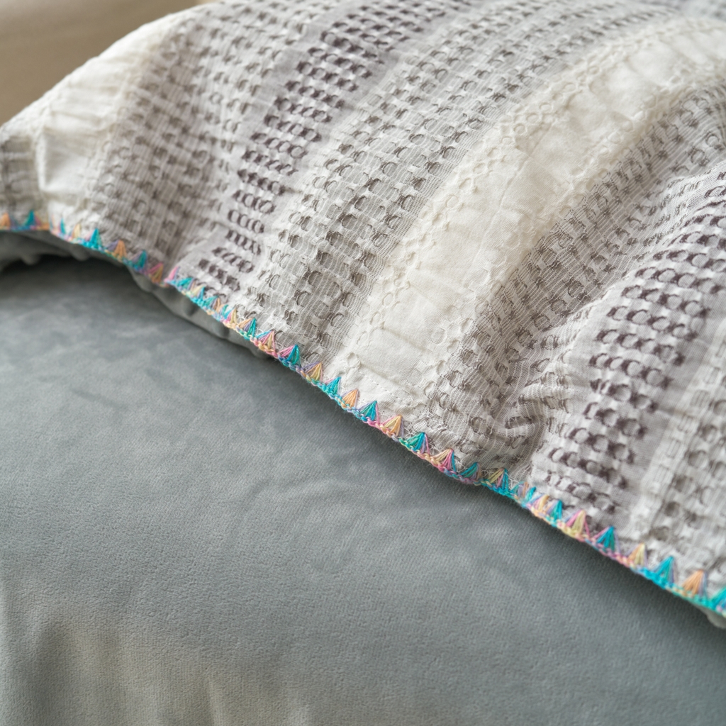 91家纺网 家纺一手货源 找家纺 （总）洋铭区（原狠狠爱） 2025秋冬全棉华夫格+豆豆绒四件套系列