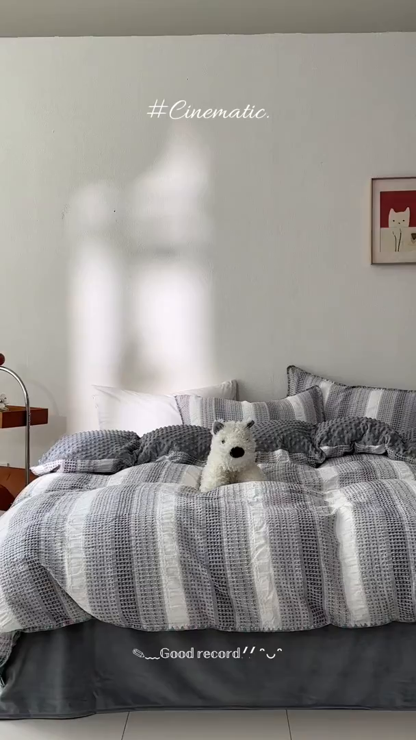 91家纺网 家纺一手货源 找家纺 （总）洋铭区（原狠狠爱） 2025秋冬全棉华夫格+豆豆绒四件套系列