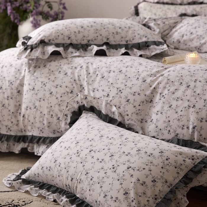 91家纺网 家纺一手货源 找家纺 金奇达家纺 2025新款A类保暖羽零™空气拉绒加厚法式荷叶边四件套热肤膜【森屿集】（会员减50元） 热肤膜【森屿集】系列，标准号全网控价（折后券后）不低于228元  星野花语