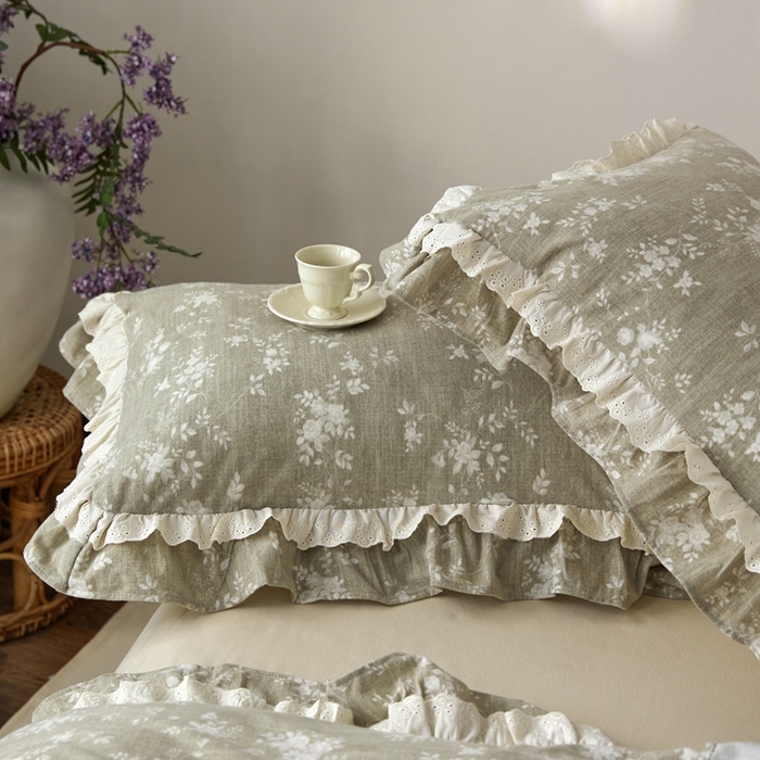 91家纺网 家纺一手货源 找家纺 金奇达家纺 2025新款A类保暖羽零™空气拉绒加厚法式荷叶边四件套热肤膜【森屿集】