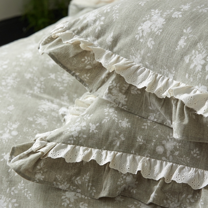 91家纺网 家纺一手货源 找家纺 金奇达家纺 2025新款A类保暖羽零™空气拉绒加厚法式荷叶边四件套热肤膜【森屿集】