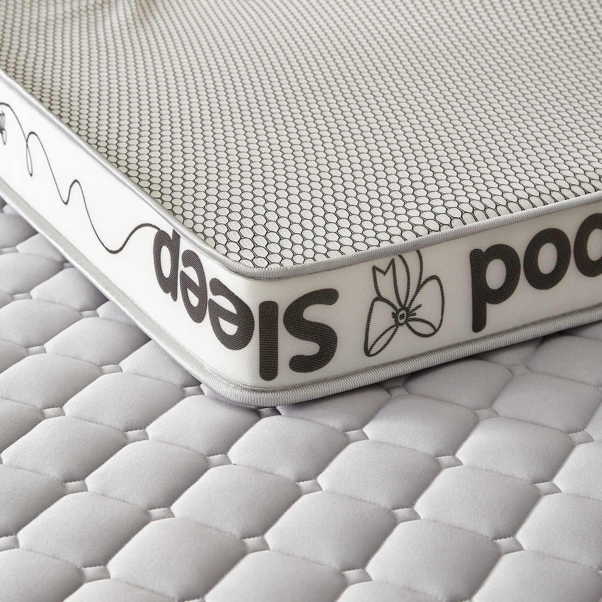 91家纺网 家纺一手货源 找家纺 元昊床垫 2025新款立体针织乳胶记忆海绵床垫 蝴蝶结-落尘灰