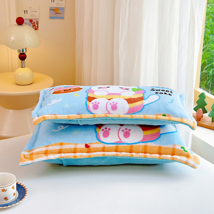 91家纺网 家纺一手货源 找家纺 吉咪兔家纺 25年新款大版定位图案儿童卡通牛奶绒枕套加厚秋冬季宝宝枕头套幼儿园枕芯套蛋糕猫咪