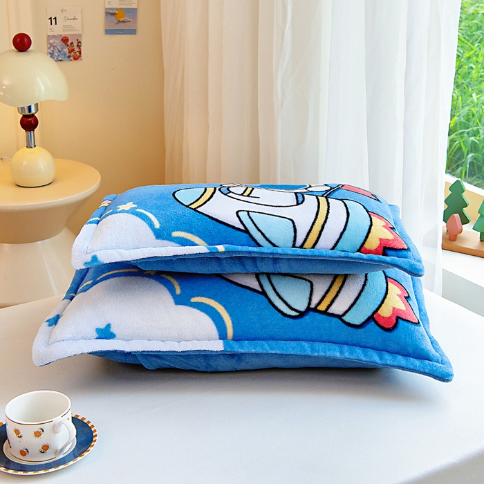 91家纺网 家纺一手货源 找家纺 吉咪兔家纺 25年新款大版定位图案儿童卡通牛奶绒枕套加厚秋冬季宝宝枕头套幼儿园枕芯套探索宇宙