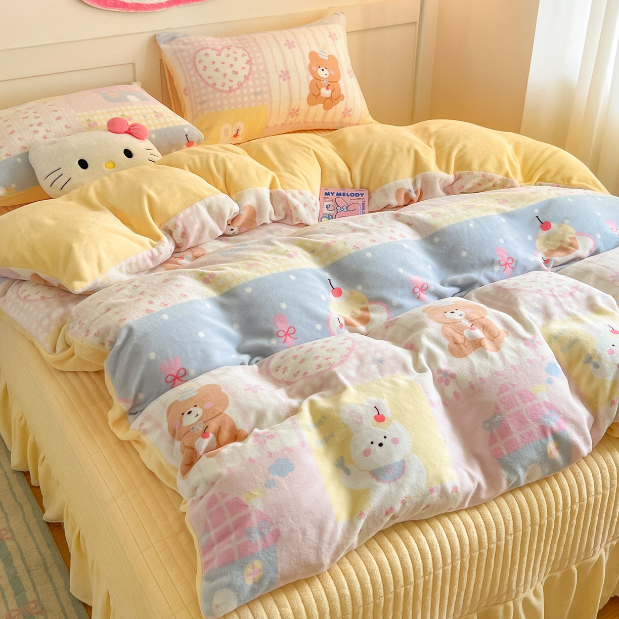 91家纺网 家纺一手货源 找家纺 （总）摩妮卡 2025新款牛奶绒印花夹棉床盖印花四件套