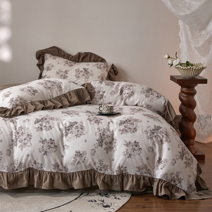 91家纺网 家纺一手货源 找家纺 (总）金奇达 2019新款拉舍尔棉绒绣花款四件套