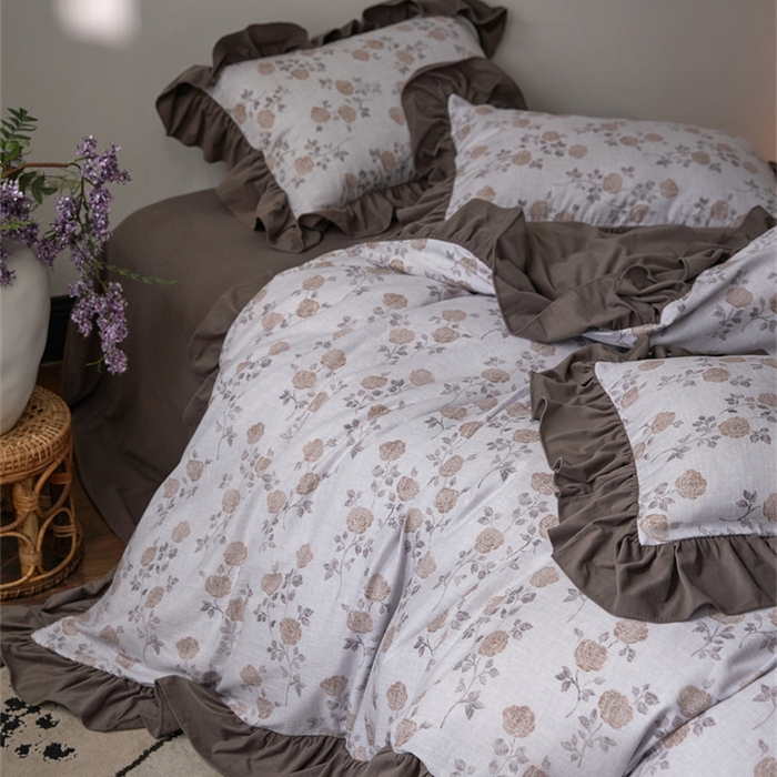 91家纺网 家纺一手货源 找家纺 金奇达家纺 2025新款保暖羽零™空气拉绒加厚双感棉绒四件套全棉双层纱【法式复古】（会员减30元）双感棉绒【法式复古】系列，标准号全网控价（折后券后）不低于228元 素锦玫瑰