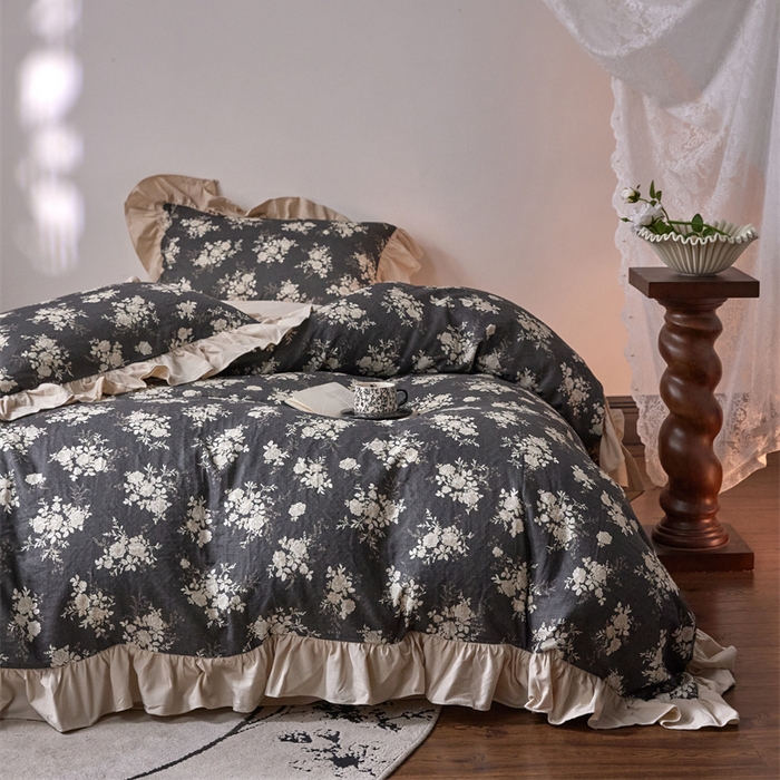 91家纺网 家纺一手货源 找家纺 （总）金奇达家纺 2025新款保暖羽零™空气拉绒加厚双感棉绒四件套全棉双层纱【法式复古】（会员减30元）双感棉绒【法式复古】系列，标准号全网控价（折后券后）不低于228元