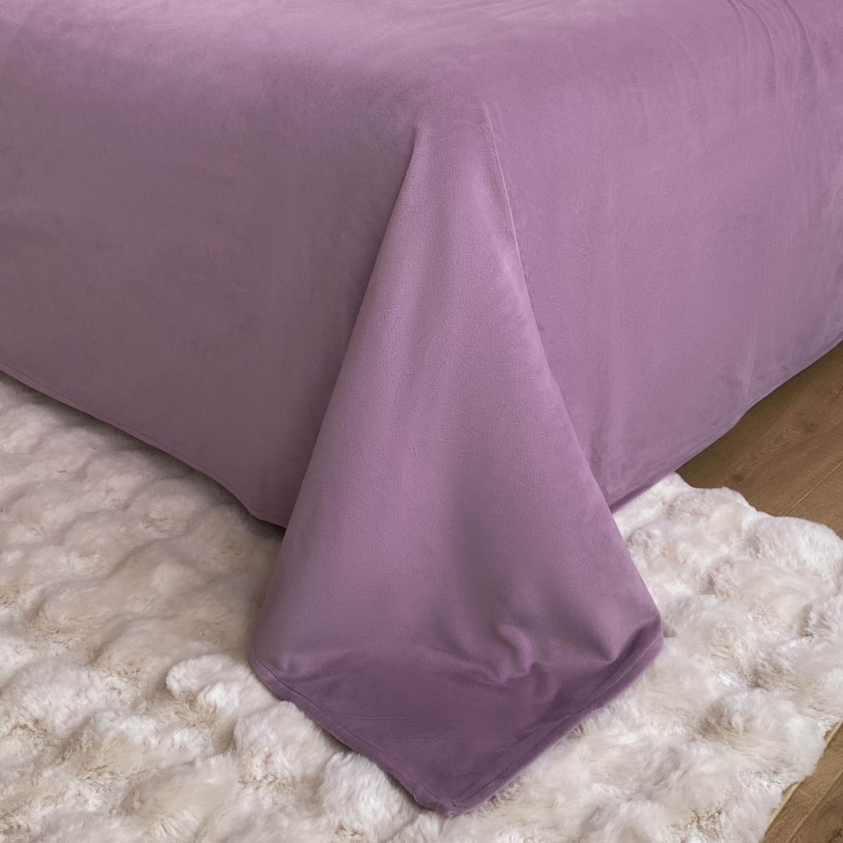 91家纺网 家纺一手货源 找家纺 如一 2025新款水晶绒刺绣四件套 郁金香-安娜紫