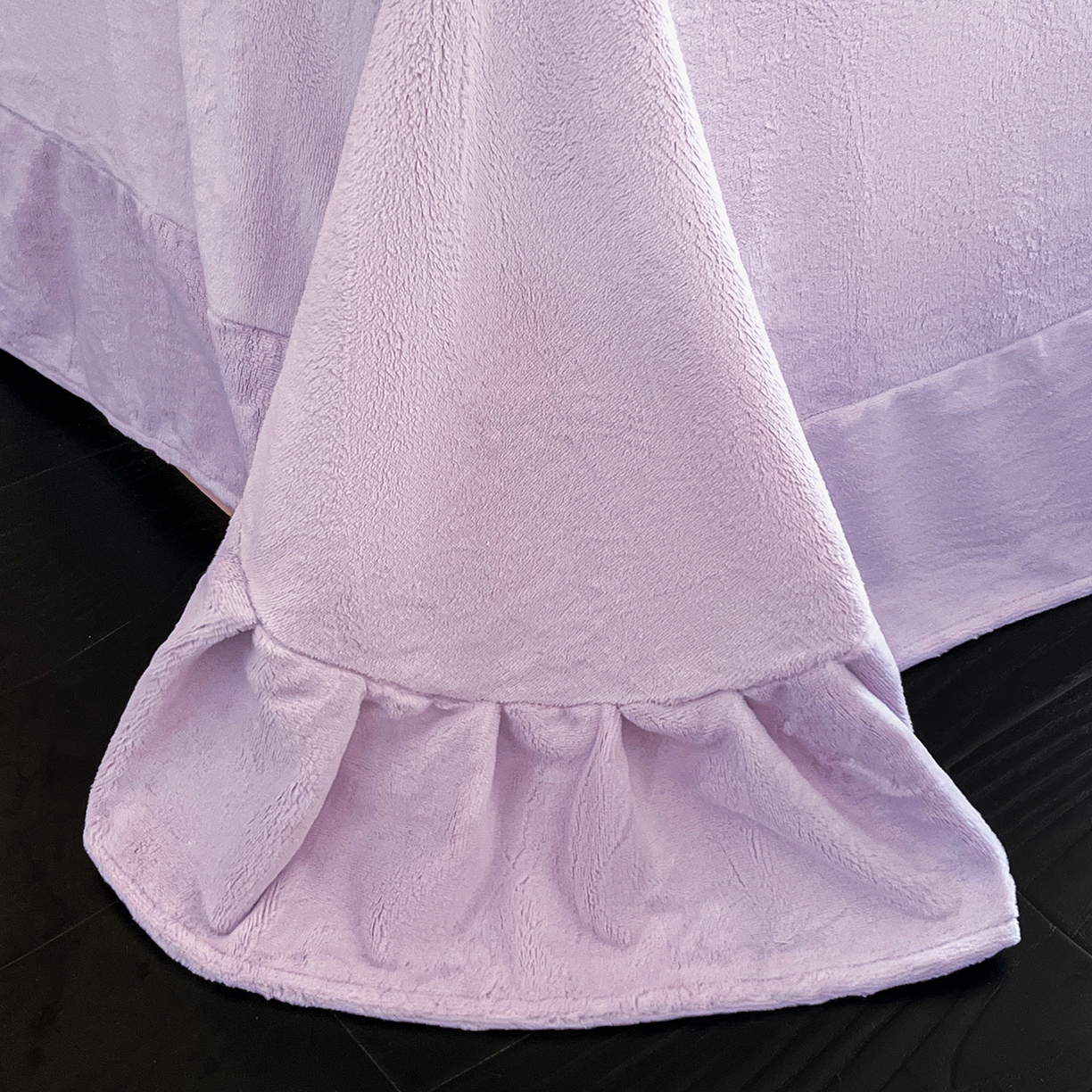 91家纺网 家纺一手货源 找家纺 畅畅家纺 2025新款冬季立体烂花兔毛绒床单床笠四件套-佳人有约系列 佳人有约-浅紫