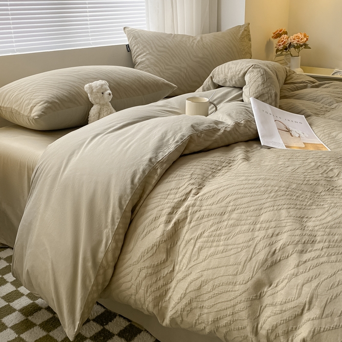 91家纺网 家纺一手货源 找家纺 （总）宜代光年 2025新款60s水洗棉提花系列四件套