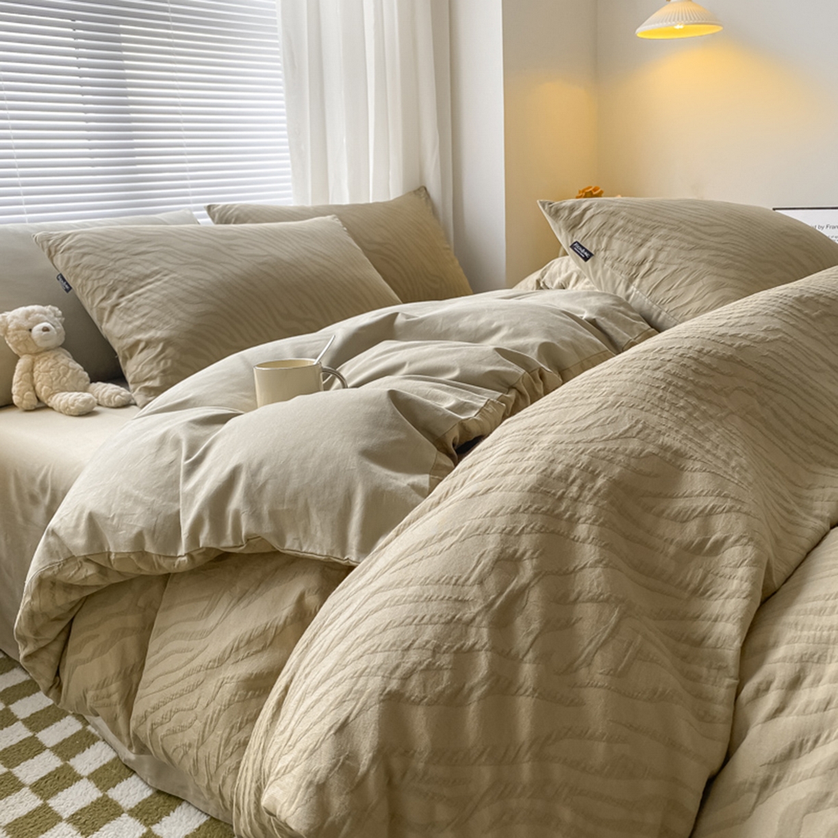 91家纺网 家纺一手货源 找家纺 （总）宜代光年 2025新款60s水洗棉提花系列四件套