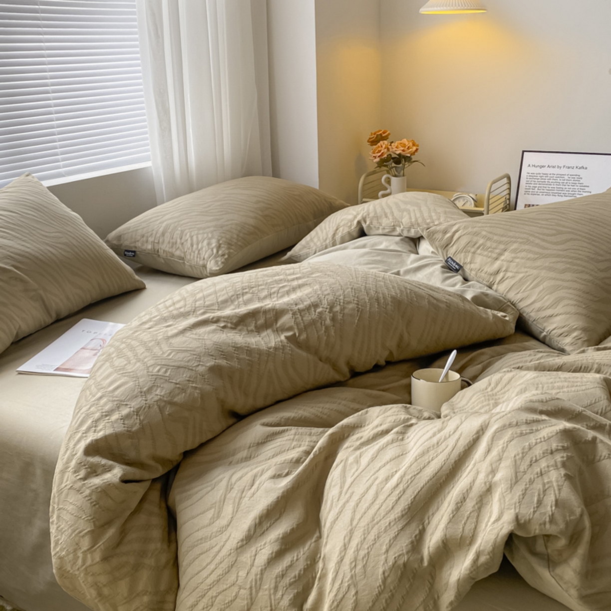 91家纺网 家纺一手货源 找家纺 （总）宜代光年 2025新款60s水洗棉提花系列四件套