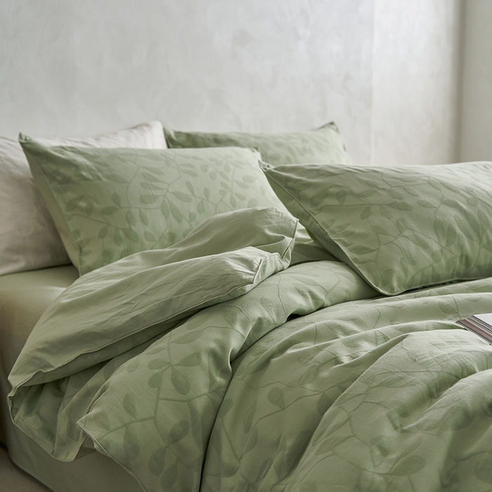 宜代光年 2025新款60s水洗棉提花系列四件套 叶繁-绿