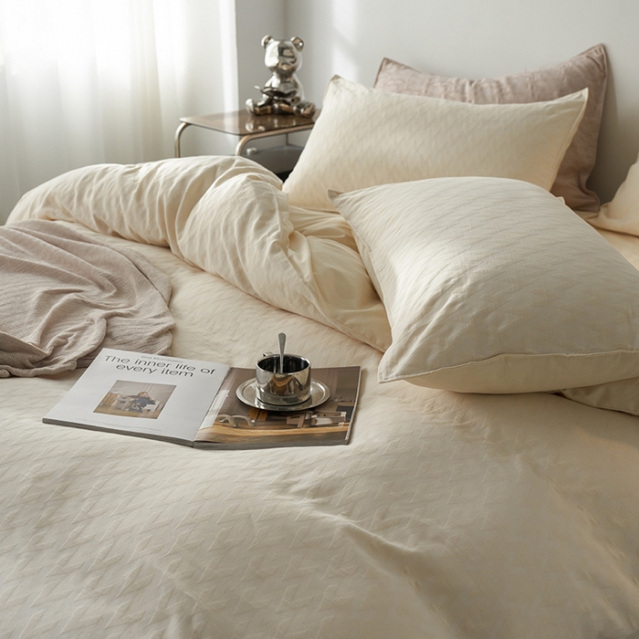 91家纺网 家纺一手货源 找家纺 宜代光年 2025新款60s水洗棉提花系列四件套 威廉