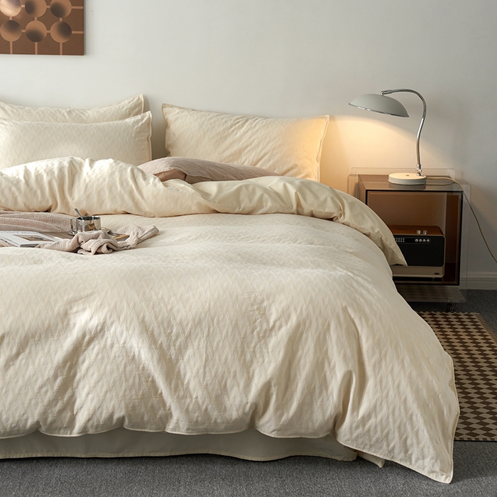 91家纺网 家纺一手货源 找家纺 宜代光年 2025新款60s水洗棉提花系列四件套 威廉