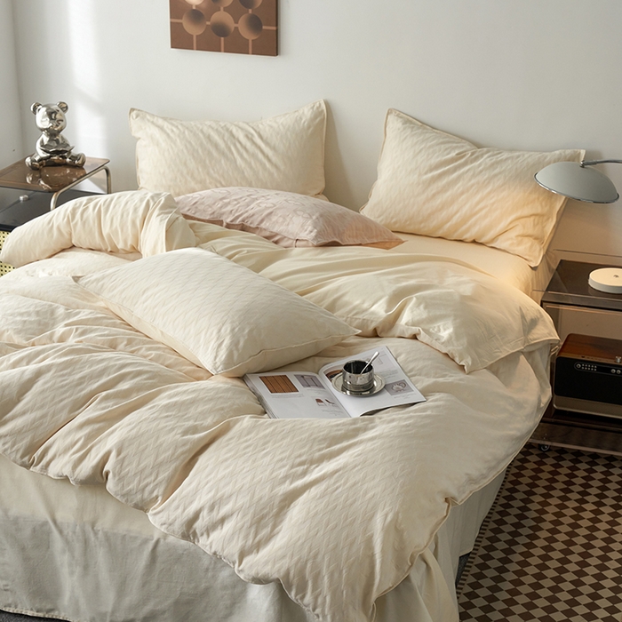 91家纺网 家纺一手货源 找家纺 宜代光年 2025新款60s水洗棉提花系列四件套 威廉