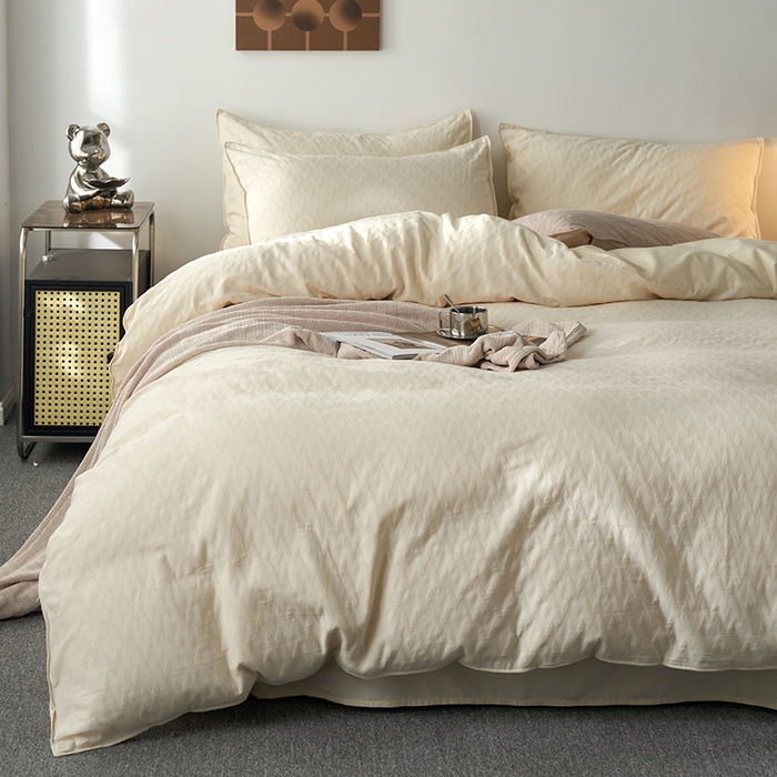 91家纺网 家纺一手货源 找家纺 宜代光年 2025新款60s水洗棉提花系列四件套 威廉