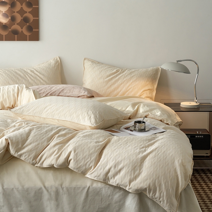 91家纺网 家纺一手货源 找家纺 宜代光年 2025新款60s水洗棉提花系列四件套 威廉