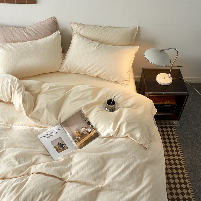 91家纺网 家纺一手货源 找家纺 宜代光年 2025新款60s水洗棉提花系列四件套 威廉