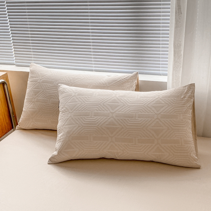 91家纺网 家纺一手货源 找家纺 宜代光年 2025新款60s水洗棉提花系列四件套 艾迪-咖