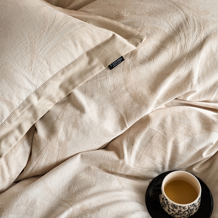 91家纺网 家纺一手货源 找家纺 宜代光年 2025新款亚麻大提花贡缎磨毛四件套-拼角款 云千-米麻