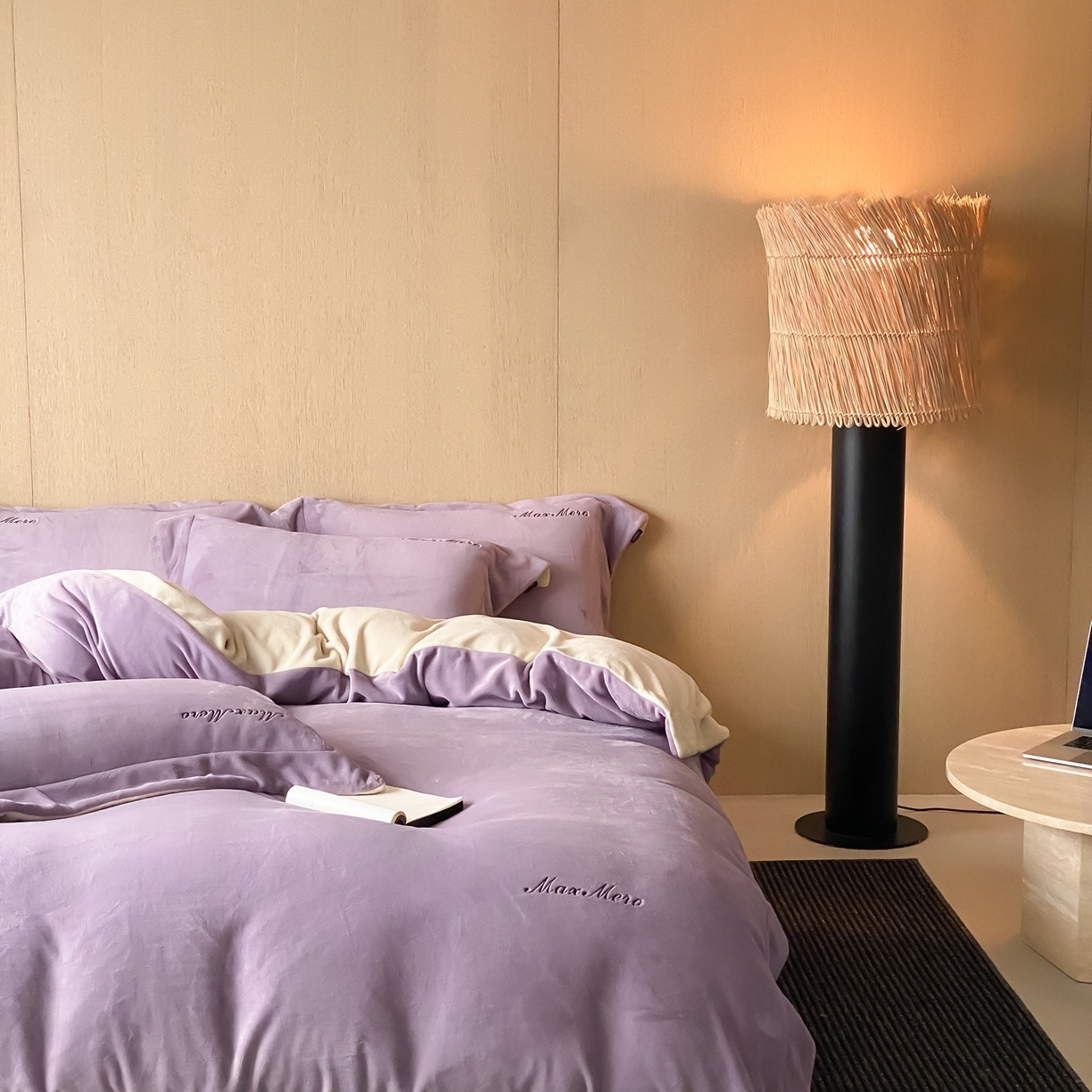 91家纺网 家纺一手货源 找家纺 馨蕊家居 2025秋冬新款轻奢煦暖绒系列-绒云舒（券后控价238/258) 云舒-满天星紫