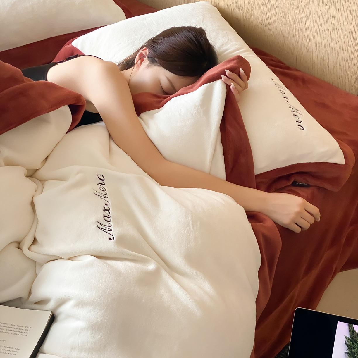 91家纺网 家纺一手货源 找家纺 馨蕊家居 2025秋冬新款轻奢煦暖绒系列-绒云舒（券后控价238/258) 云舒-栗子咖