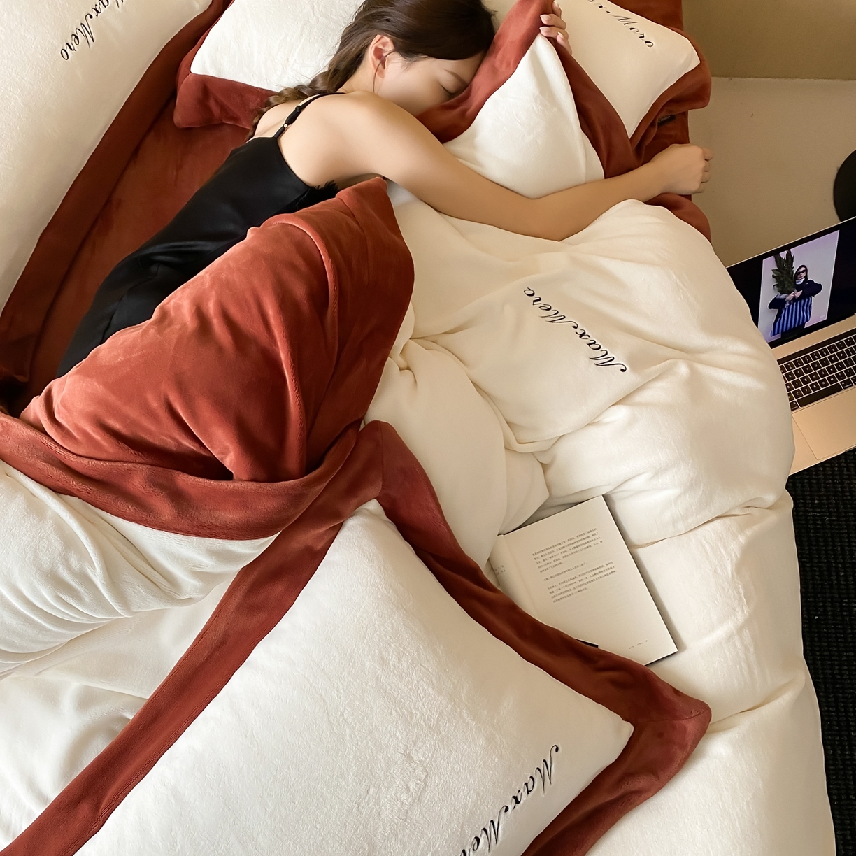 91家纺网 家纺一手货源 找家纺 馨蕊家居 2025秋冬新款轻奢煦暖绒系列-绒云舒（券后控价238/258) 云舒-栗子咖