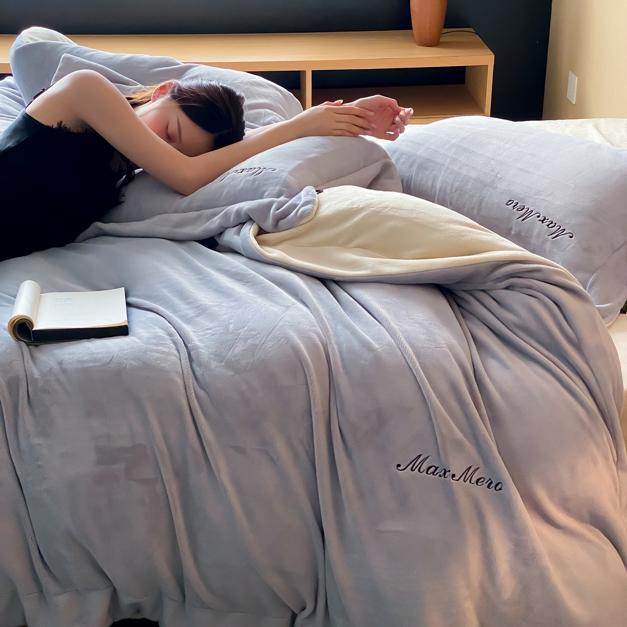 91家纺网 家纺一手货源 找家纺 馨蕊家居 2025秋冬新款轻奢煦暖绒系列-绒云舒（券后控价238/258) 云舒-高级灰