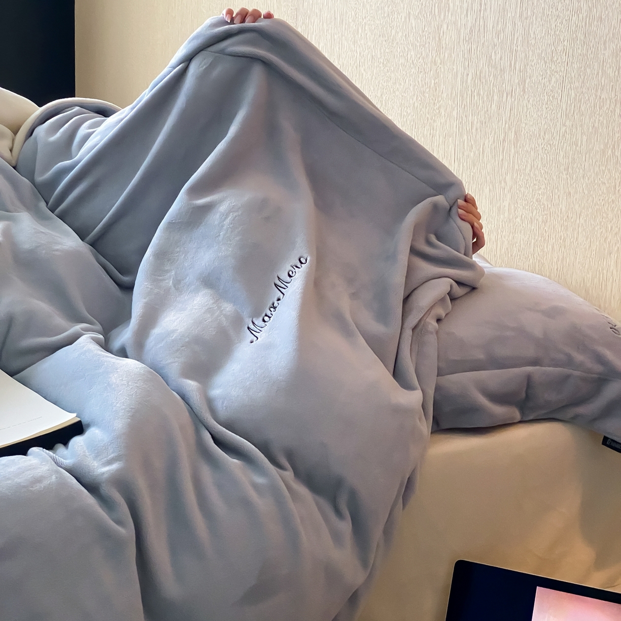 91家纺网 家纺一手货源 找家纺 馨蕊家居 2025秋冬新款轻奢煦暖绒系列-绒云舒（券后控价238/258) 云舒-高级灰