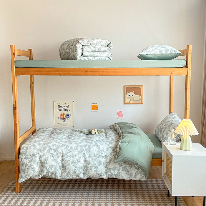 宜代光年 2025新款60S水洗棉提花学生季三件套 居有竹