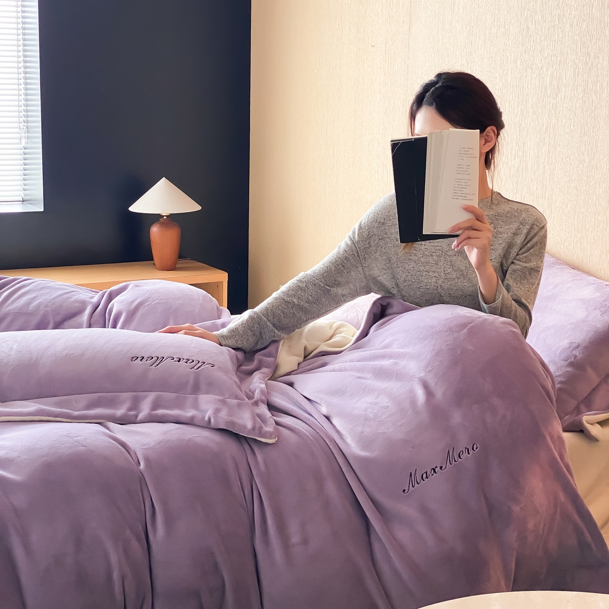 91家纺网 家纺一手货源 找家纺 馨蕊家居 2025秋冬新款轻奢煦暖绒系列-绒云舒（券后控价238/258) 云舒-满天星紫