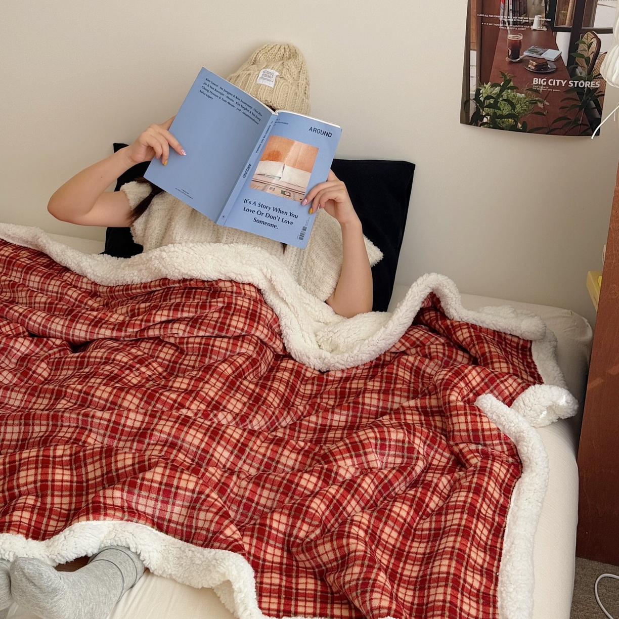 91家纺网 家纺一手货源 找家纺 （总）顾里家纺 2025新款复古格系羊羔绒毯毯子（70*100cm会员11元 100*150cm会员19元 150*200cm会员34元 200*230cm会员43元）