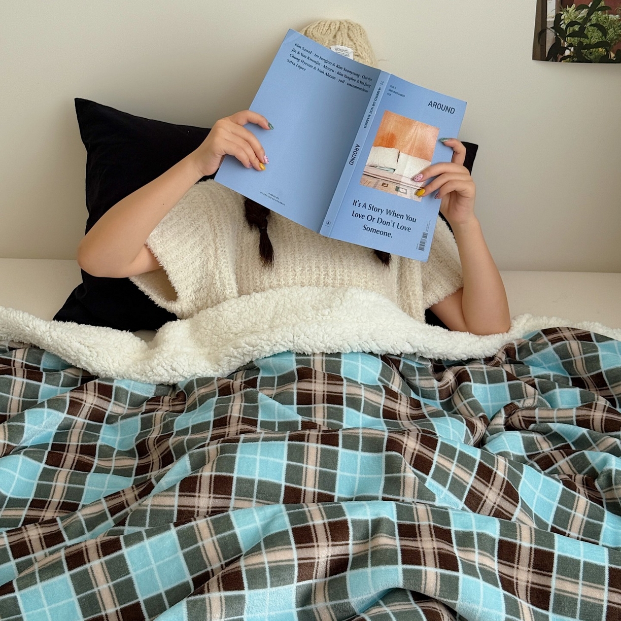 91家纺网 家纺一手货源 找家纺 顾里家纺 2025新款复古格系羊羔绒毯毯子（70*100cm会员11元 100*150cm会员19元 150*200cm会员34元 200*230cm会员43元） 薄荷甜巧